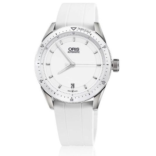 Oris, Artix GT Date White Dial White Rubber Ladies Watch