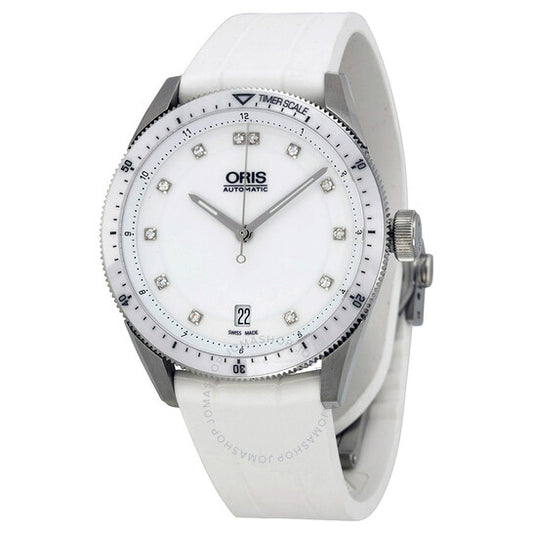 Oris, Artix GTDate Diamonds White Dial White Rubber Ladies Watch 733-7671-4191RS