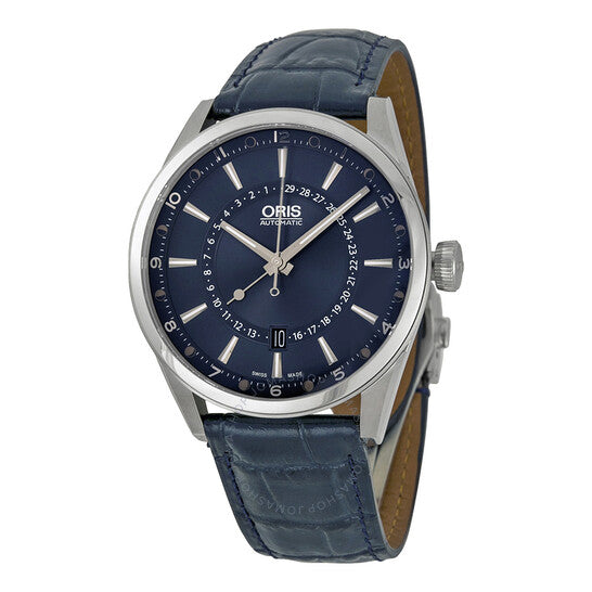 Oris, Artix Moonphase Blue Dial Blue Leather Men's Watch