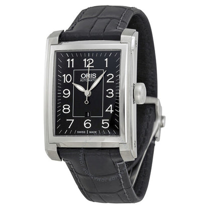 Oris, Automatic Black Dial Black Leather Men's Watch 561-7657-4034LS