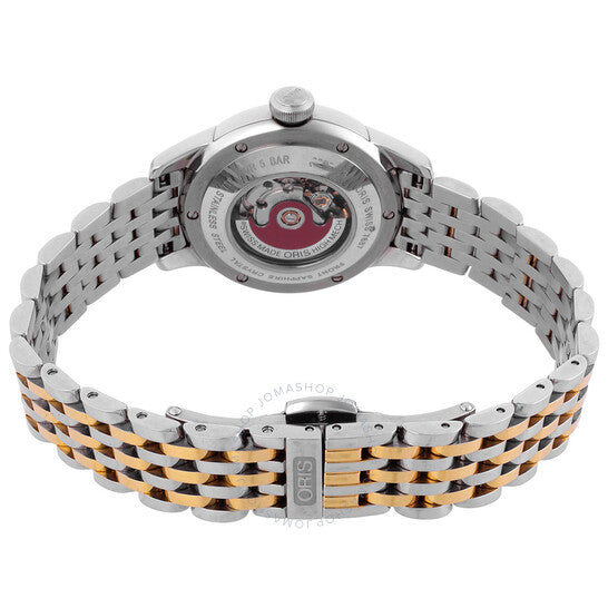 ساعة أوريس النسائية الأوتوماتيكية ذات الميناء الفضي