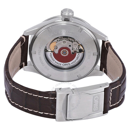 ساعة أوريس بيج كراون أوتوماتيكية للرجال بمينا أسود