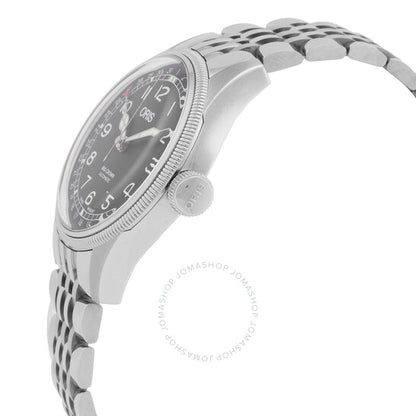 ساعة أوريس بيج كراون أوتوماتيكية للرجال بمينا أسود