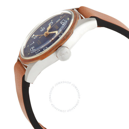 ساعة أوريس بيج كراون أوتوماتيكية للرجال بمينا أزرق