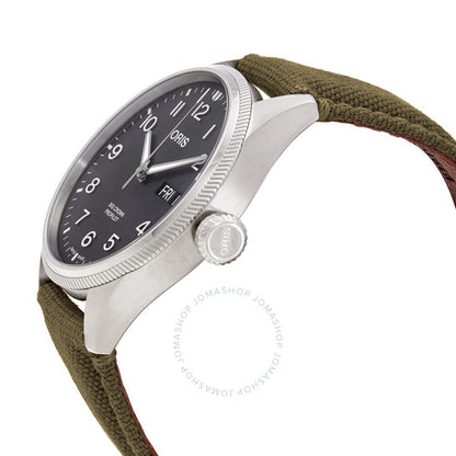 ساعة أوريس بيج كراون أوتوماتيكية للرجال بمينا رمادي