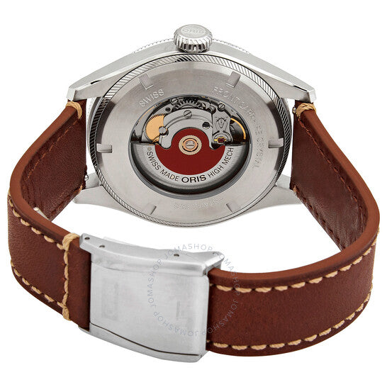 ساعة أوريس بيج كراون أوتوماتيكية للرجال بمينا رمادي