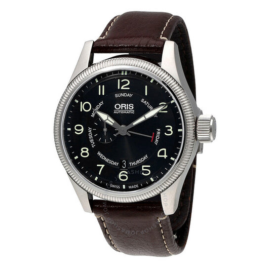 Oris, Big Crown Black Dial Brown Leather Men's Watch 745-7688-4064LS