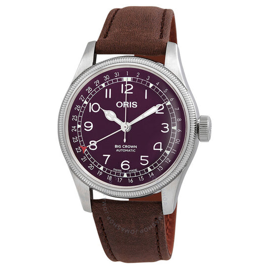 ساعة أوريس بيج كراون بوينتر ديت أوتوماتيكية للرجال بمينا أحمر