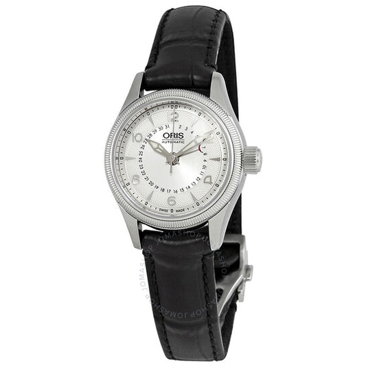 Oris, Big Crown Pointer Date Automatic Silver Dial Black Leather Ladies Watch