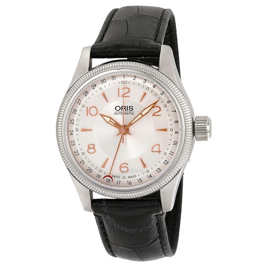 Oris, Big Crown Pointer Date Silver Dial Black Leather Strap Men's Watch 754-7679-4031LS
