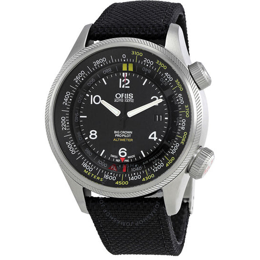 ساعة أوريس بيج كراون بروبايلوت للرجال بمينا أسود 733-7705-4164BKFS