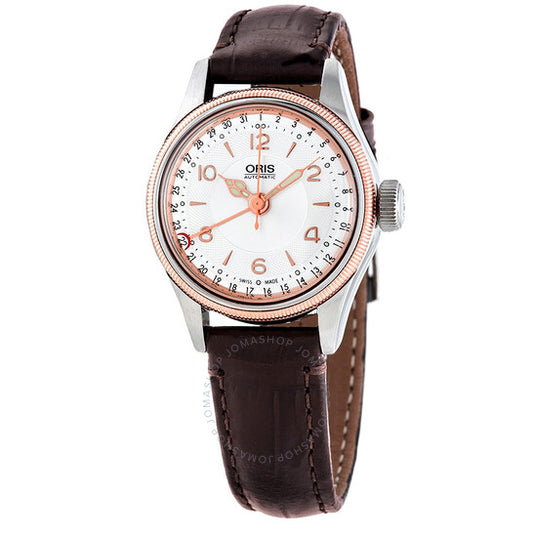 Oris, Big Crown Silver Dial Brown Leather Automatic Ladies Watch 594-7695-4361LS