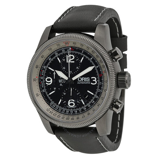 ساعة أوريس بيج كراون إكس 1 كالكيوليتور كرونوغراف للرجال بمينا سوداء، 675-7648-4264SET