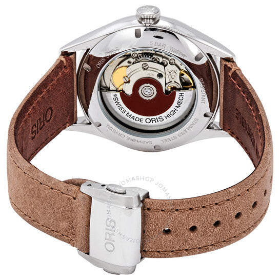 Oris, Chronometer Silver Dial Men's Leather Watch