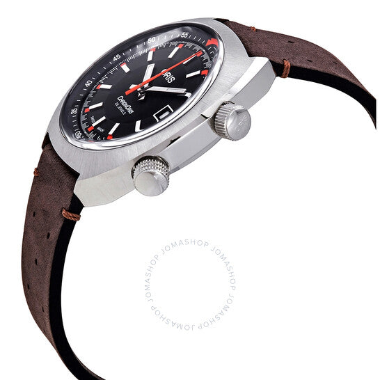 Oris, Chronoris Black Dial Automatic Men's Leather Strap