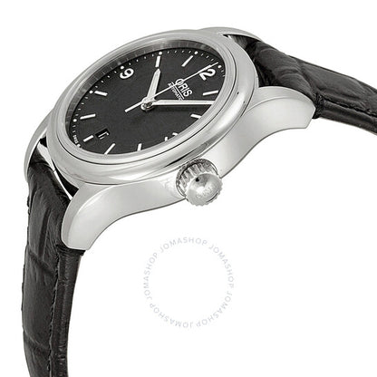 Oris, Classic Date Black Dial Black Leather Ladies Watch