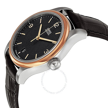 Oris, Classic Date Black Dial Black Leather Men's Watch