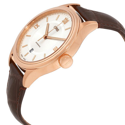 ساعة أوريس الكلاسيكية الأوتوماتيكية للرجال بمينا فضي