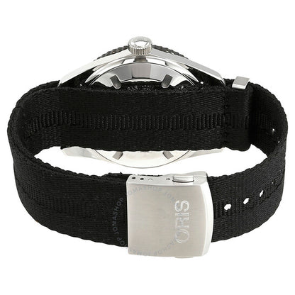 ساعة أوريس دايفر سيكستي فايف للرجال بمينا رمادي/أزرق