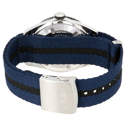 ساعة أوريس دايفرز أوتوماتيكية للرجال بمينا أزرق