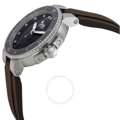 Oris, Divers Date Black Dial Brown Rubber Ladies Watch