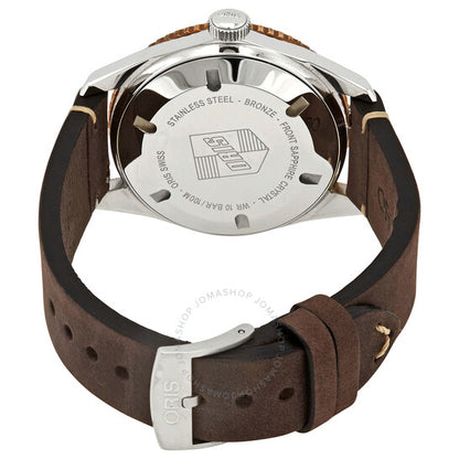 ساعة أوريس دايفرز سيكستي فايف أوتوماتيكية للرجال بمينا أسود