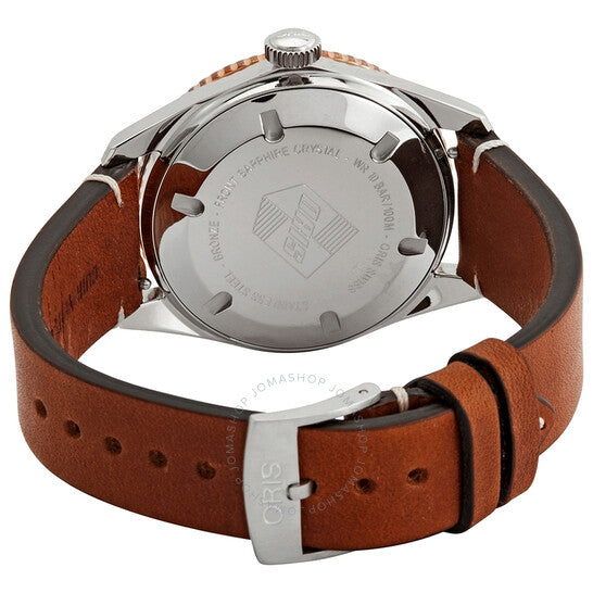 ساعة أوريس دايفرز سيكستي فايف أوتوماتيكية للرجال بمينا أسود