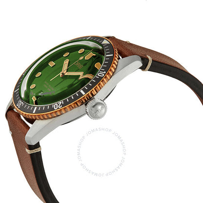 ساعة أوريس دايفرز سيكستي فايف أوتوماتيكية للرجال بمينا أخضر