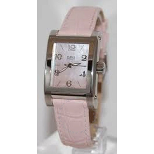 Oris, Miles Mother of Pearl Dial Stainless Steel Pink Leather Ladies Watch