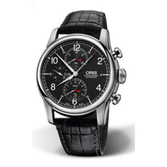 ساعة أوريس رايد كرونوغراف أوتوماتيكية للرجال بمينا أسود