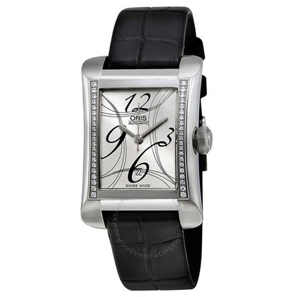 Oris, Rectangular Date Automatic Diamond Silver Dial Ladies Watch