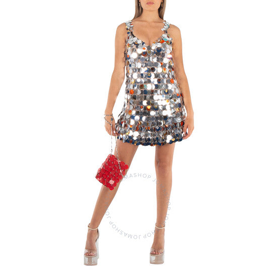 Paco Rabanne, Red Mini Sparkle Discs Shoulder Bag