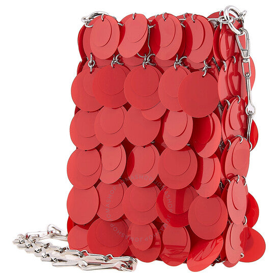 Paco Rabanne, Red Mini Sparkle Discs Shoulder Bag