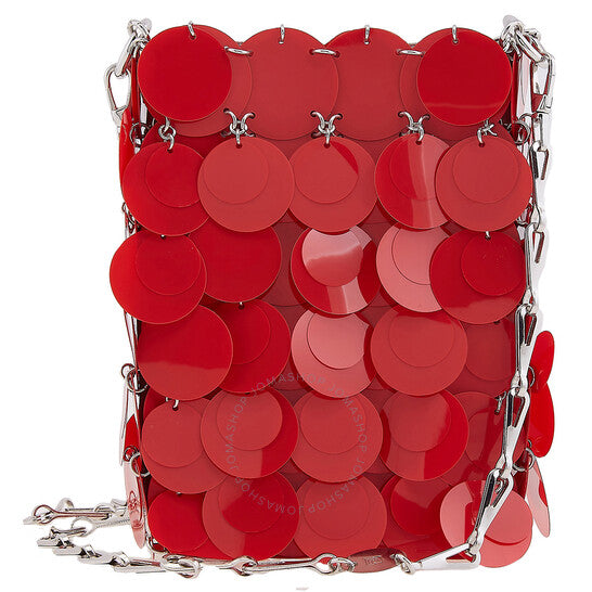 Paco Rabanne, Red Mini Sparkle Discs Shoulder Bag
