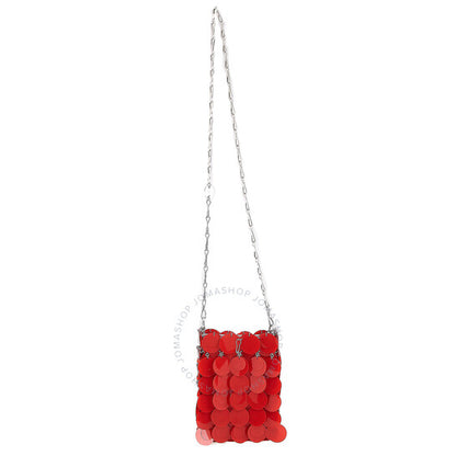 Paco Rabanne, Red Mini Sparkle Discs Shoulder Bag