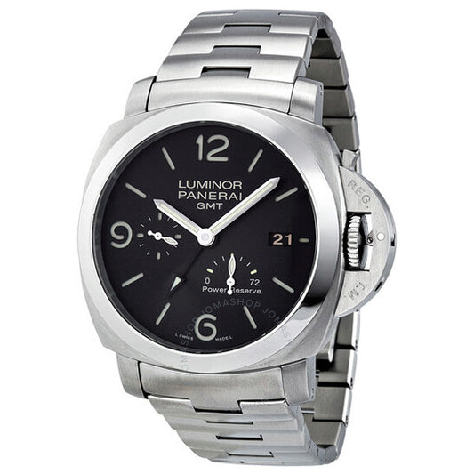 Panerai, Luminor 1950 3 Days Black Dial GMT Automatic Stainless Steel Men's Watch