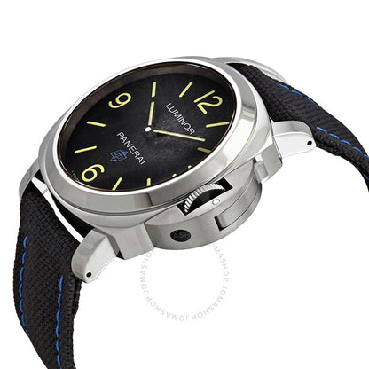 Panerai, Luminor Black Dial Black Canvas Men's Watch