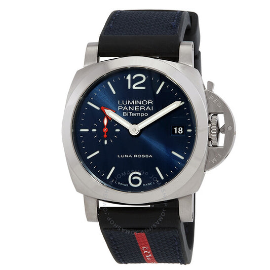 Panerai, Luminor Quaranta Bitempo Luna Rossa GMT Automatic Blue Dial Men's Watch