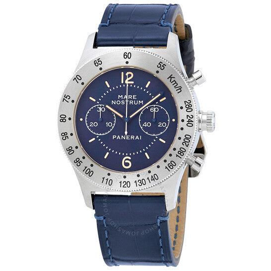 Panerai, Mare Nostrum Acciaio Chronograph Blue Dial Men's Watch