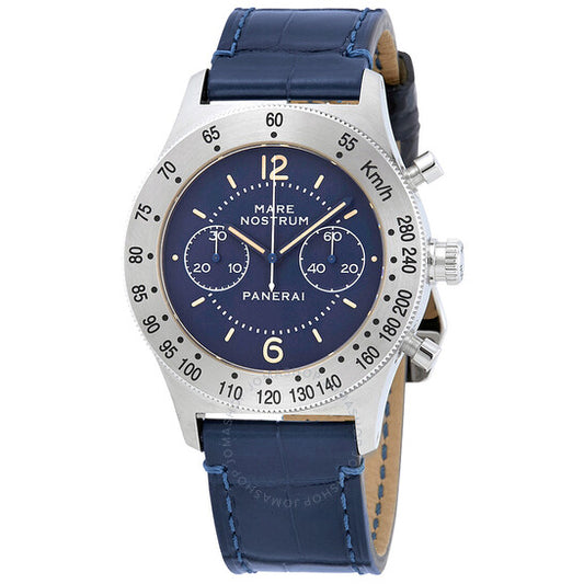 Panerai, Mare Nostrum Acciaio Chronograph Blue Dial Men's Watch