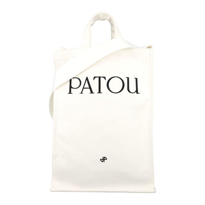 Logo-Printed Cotton Tote Bag — White
