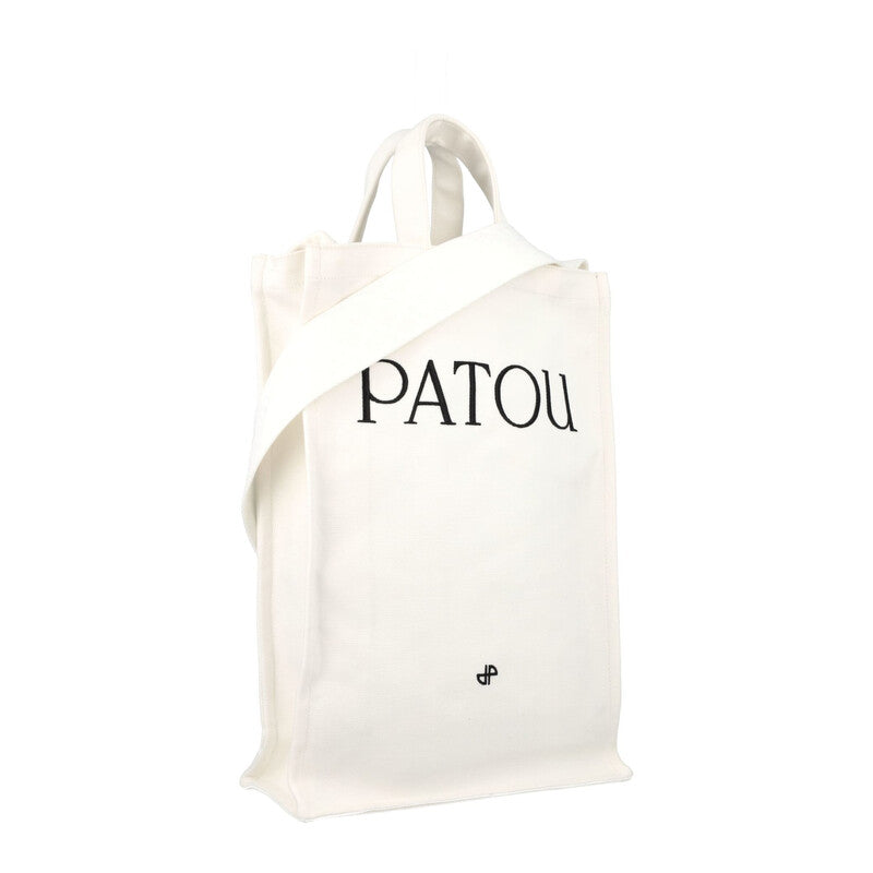 Logo-Printed Cotton Tote Bag — White