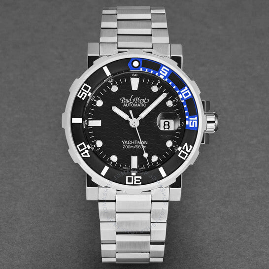 Paul Picot, Yachtman Iii Automatic Black Dial Men's Watch