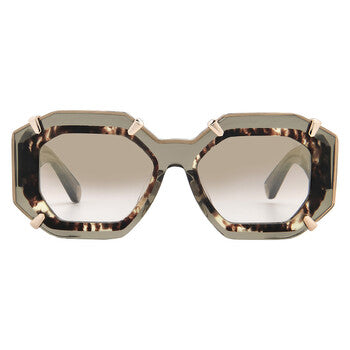 Brown Gradient Geometric Ladies Sunglasses