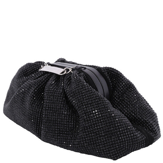 Crystal Embroidered Mini Pillow Clutch Bag