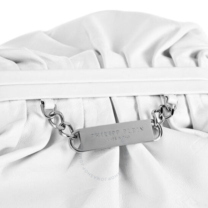 Philipp Plein, Embossed Monogram Leather Pillow Bag In White