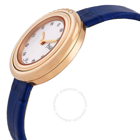 ساعة بياجيه بوسيشن كوارتز نسائية بمينا فضية مرصعة بالألماس