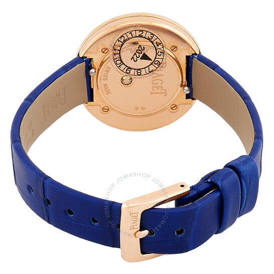 ساعة بياجيه بوسيشن كوارتز نسائية بمينا فضية مرصعة بالألماس