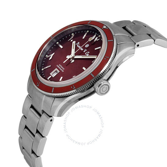 Picasso And Co, Automatic Red Dial Stainless Steel Men's Watch