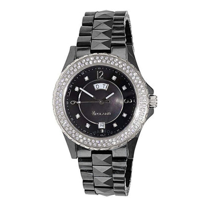 ساعة بولانتي سيراميك II كوارتز نسائية بمينا سوداء